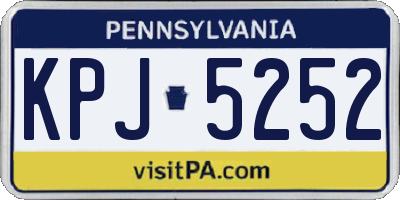 PA license plate KPJ5252
