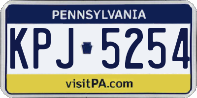 PA license plate KPJ5254