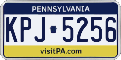 PA license plate KPJ5256