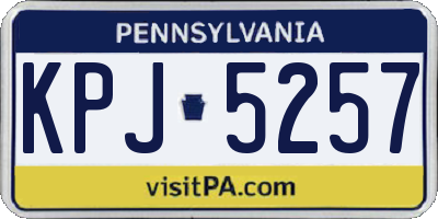 PA license plate KPJ5257