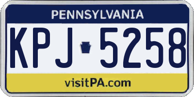 PA license plate KPJ5258