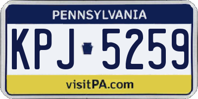 PA license plate KPJ5259