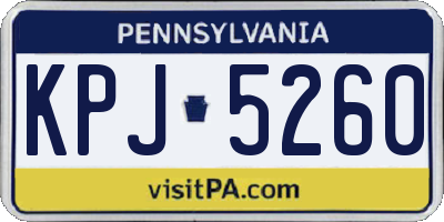 PA license plate KPJ5260