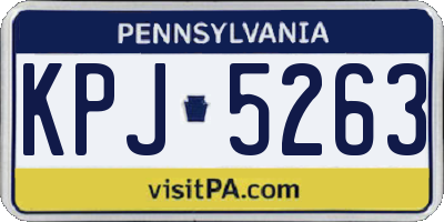 PA license plate KPJ5263
