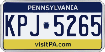 PA license plate KPJ5265