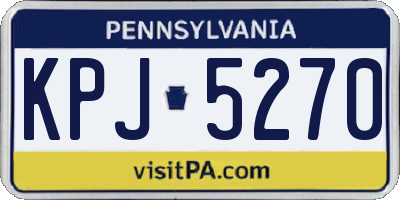 PA license plate KPJ5270
