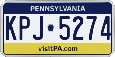 PA license plate KPJ5274
