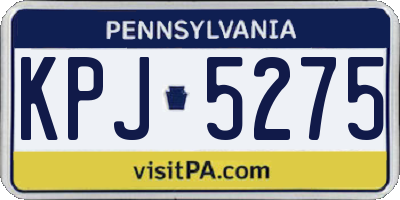 PA license plate KPJ5275