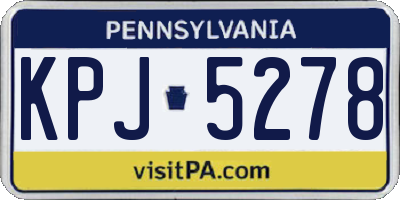 PA license plate KPJ5278