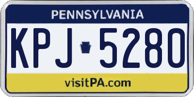 PA license plate KPJ5280