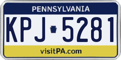 PA license plate KPJ5281
