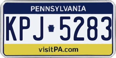 PA license plate KPJ5283