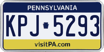PA license plate KPJ5293