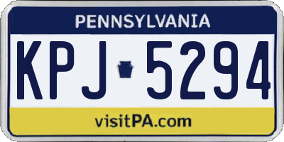 PA license plate KPJ5294
