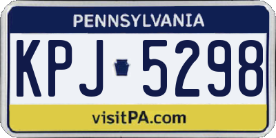 PA license plate KPJ5298