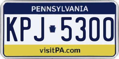 PA license plate KPJ5300