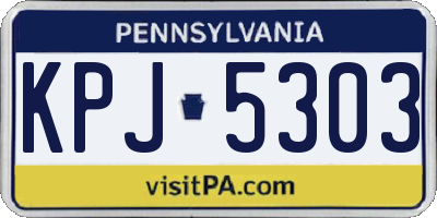 PA license plate KPJ5303