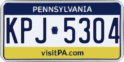 PA license plate KPJ5304
