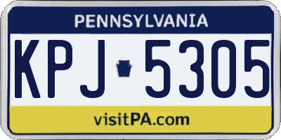 PA license plate KPJ5305