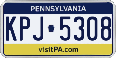 PA license plate KPJ5308