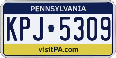 PA license plate KPJ5309