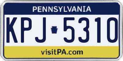 PA license plate KPJ5310