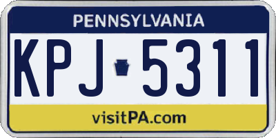 PA license plate KPJ5311
