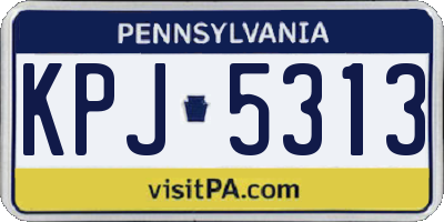 PA license plate KPJ5313