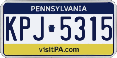 PA license plate KPJ5315