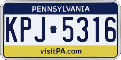 PA license plate KPJ5316