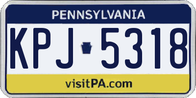 PA license plate KPJ5318