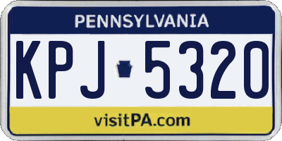 PA license plate KPJ5320