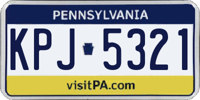 PA license plate KPJ5321