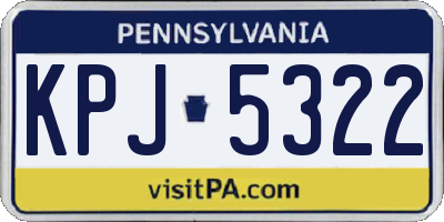 PA license plate KPJ5322