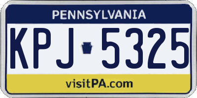 PA license plate KPJ5325
