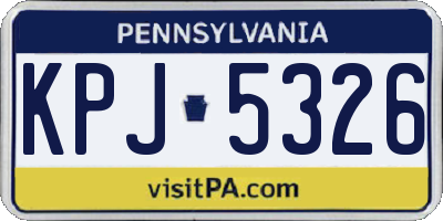 PA license plate KPJ5326