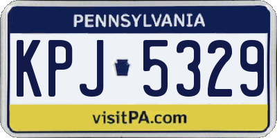PA license plate KPJ5329