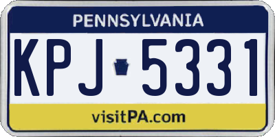 PA license plate KPJ5331
