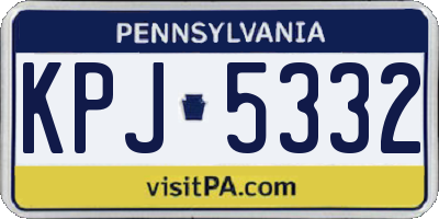 PA license plate KPJ5332