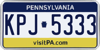 PA license plate KPJ5333