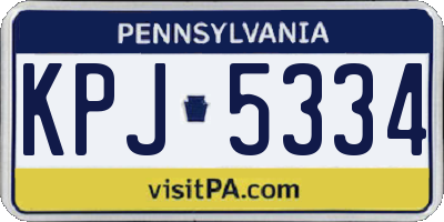 PA license plate KPJ5334