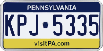 PA license plate KPJ5335