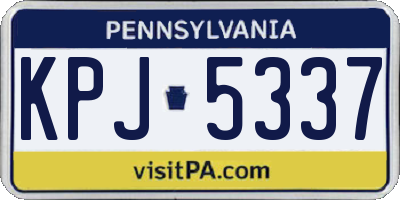 PA license plate KPJ5337