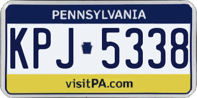PA license plate KPJ5338