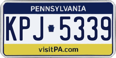 PA license plate KPJ5339