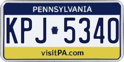 PA license plate KPJ5340