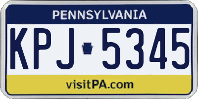 PA license plate KPJ5345