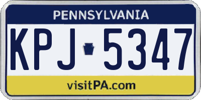 PA license plate KPJ5347