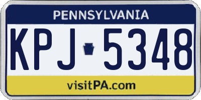 PA license plate KPJ5348