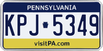 PA license plate KPJ5349